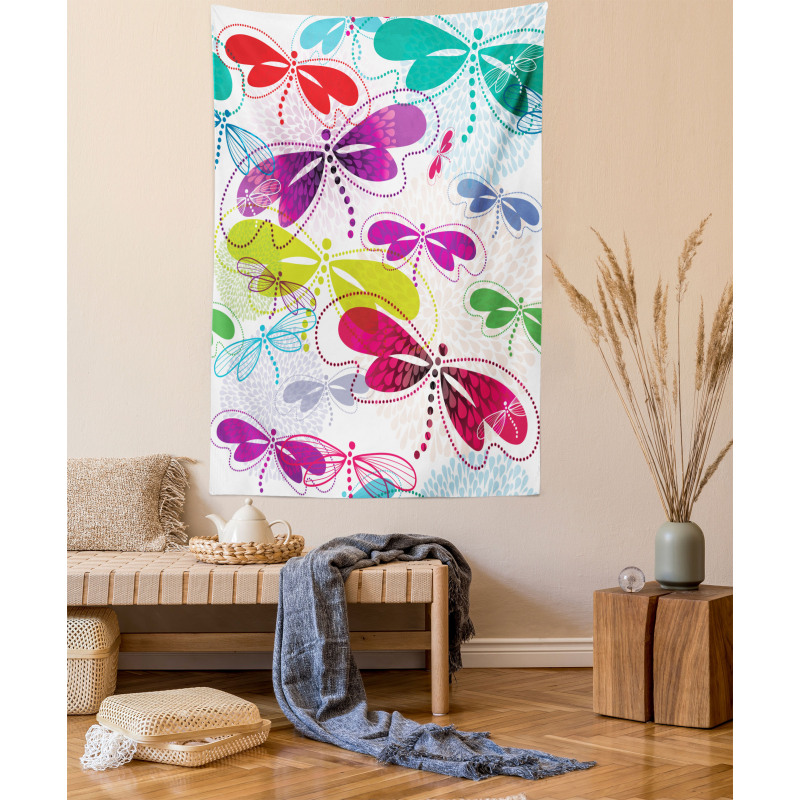 Hydrangea Dragonflies Tapestry