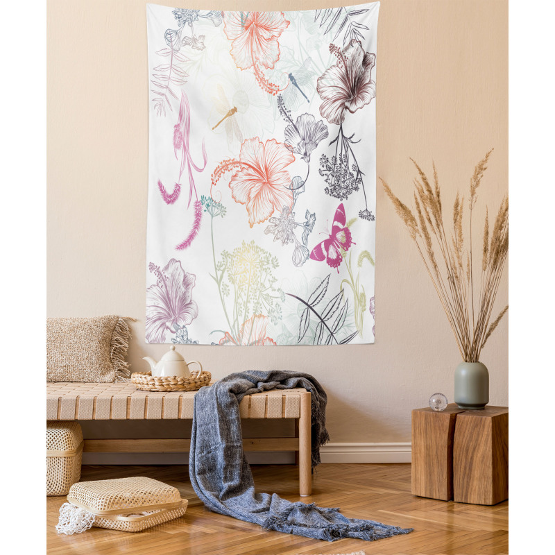 Hibiscus Moth Ornate Tapestry