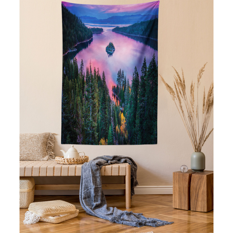 Forest and Lake View Tapestry