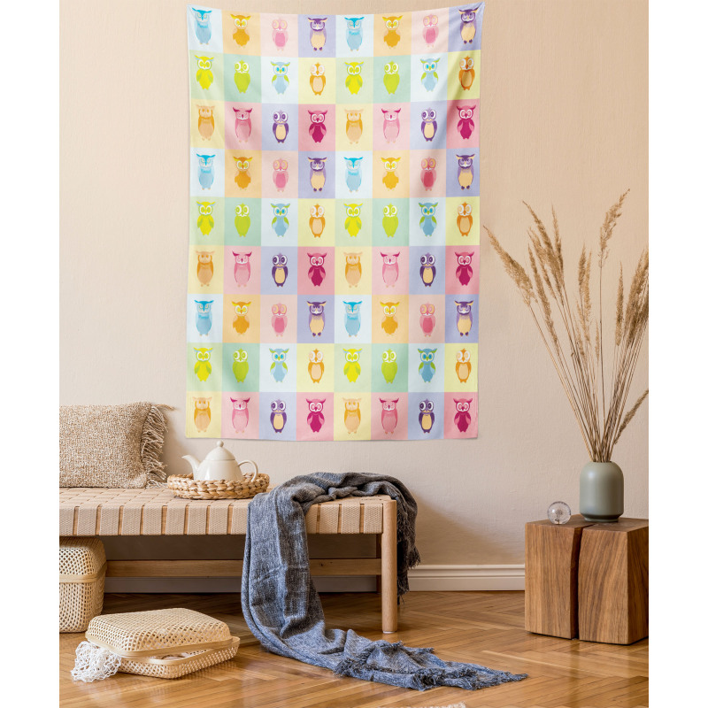 Colorful Owl Kids Tapestry