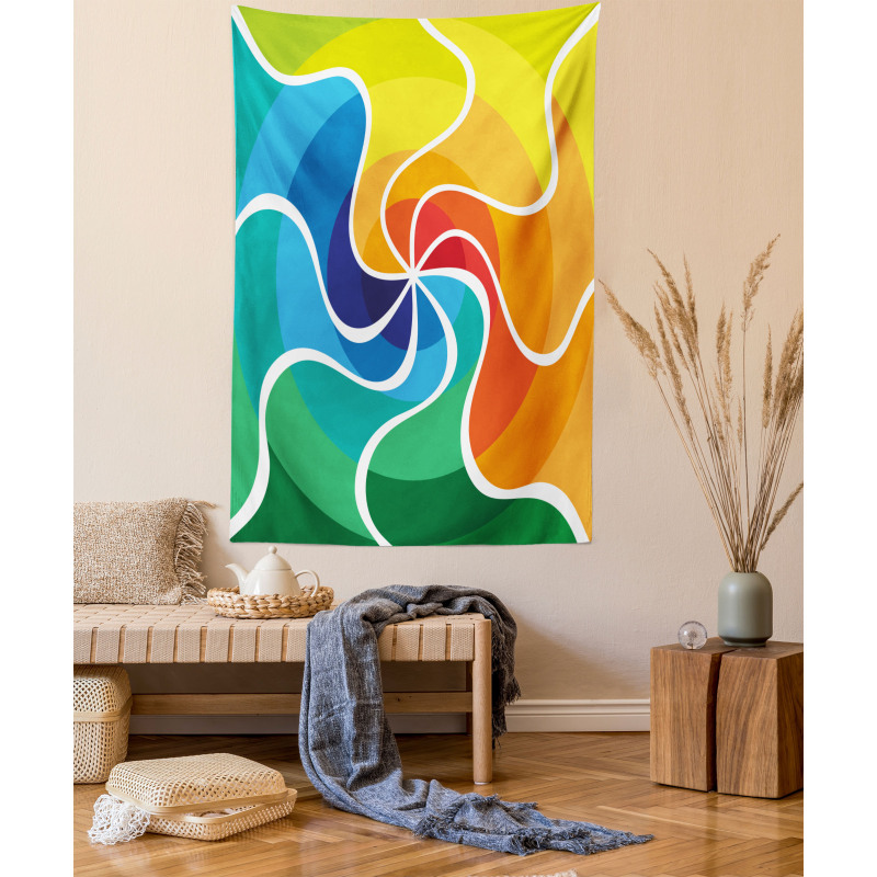 Rainbow Spiral Tapestry