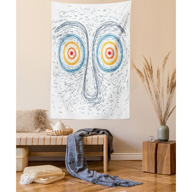 Face Hypnotic Eyes Tapestry