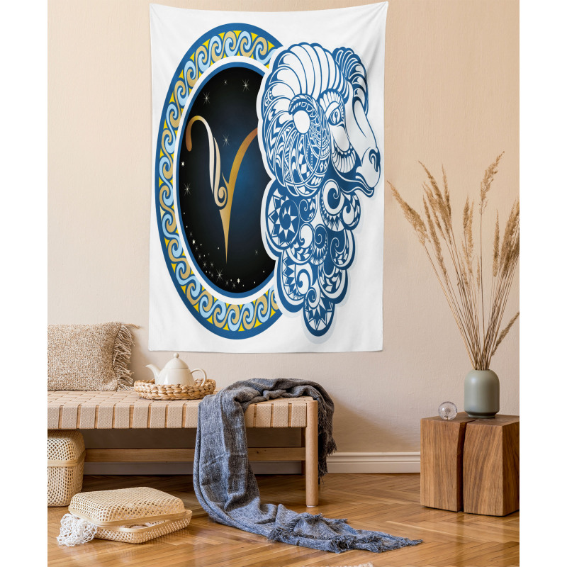 Astrology Aries Sign Tapestry