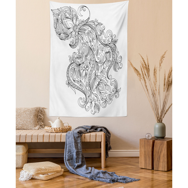 Floral Astrology Aquarius Tapestry