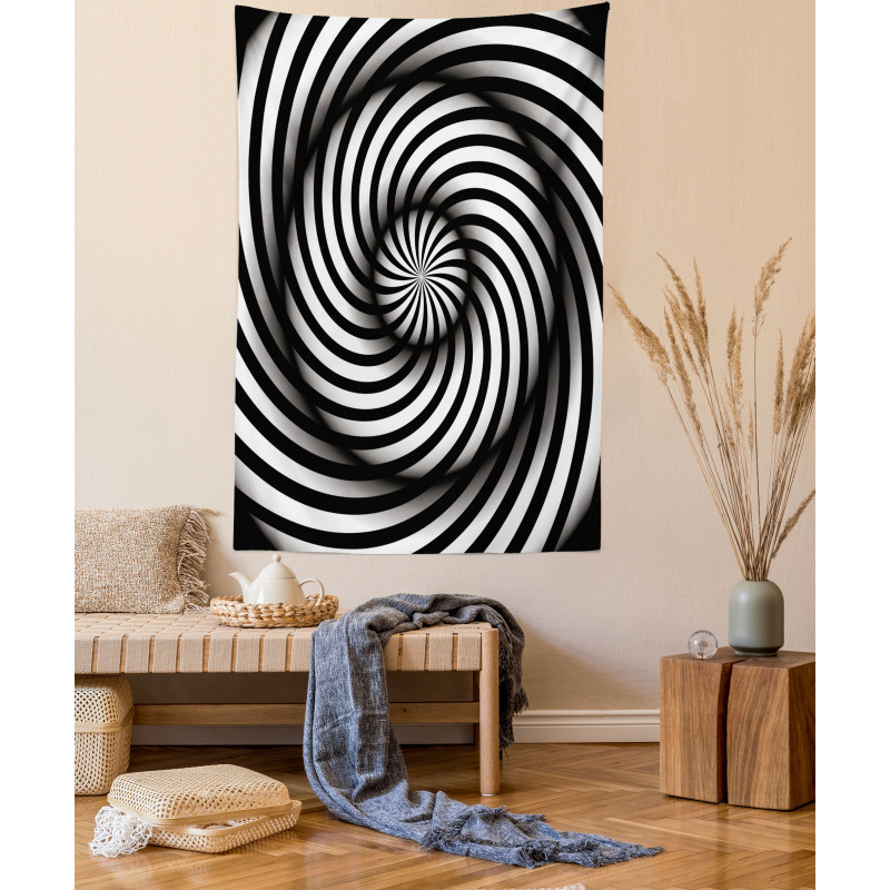 Black and White Swirl Tapestry