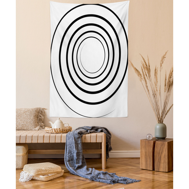 Spiral Shape Monochrome Tapestry