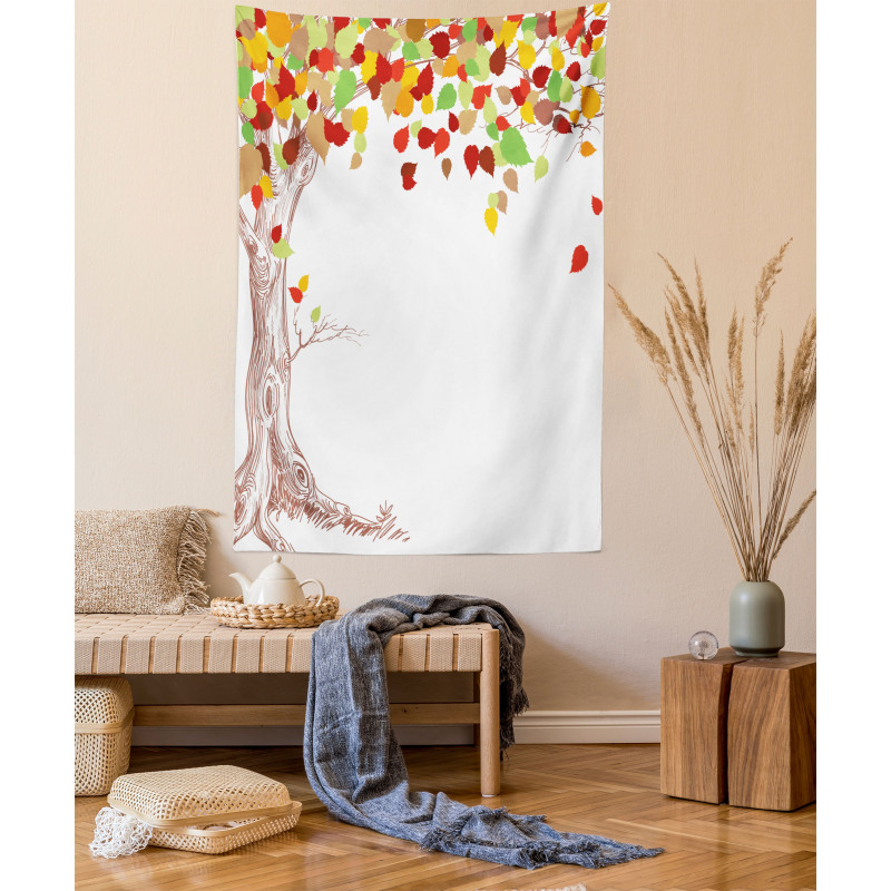 Mother Earth Theme Trees Tapestry