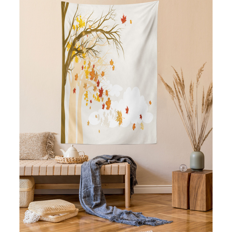 Pastel Colored Autumn Trees Tapestry