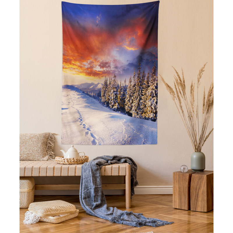 Mountains Pine Trees Tapestry