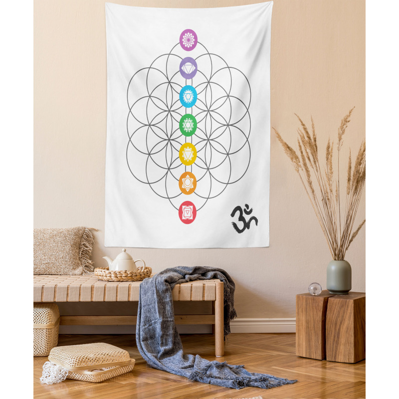 Chakra Point Rings Tapestry