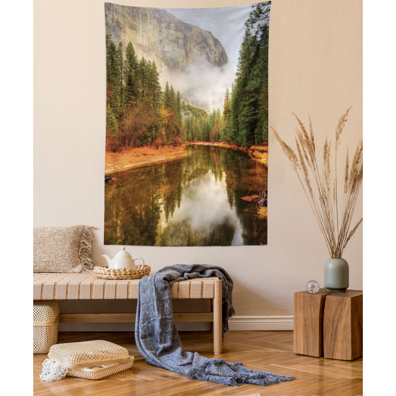 River in Morning View Tapestry