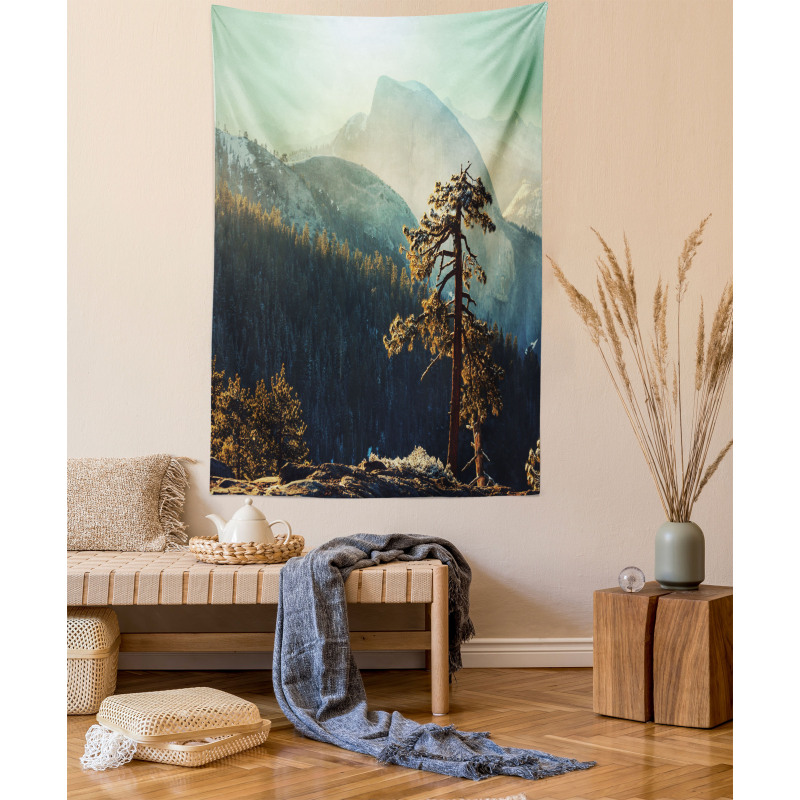 Misty Morning Yosemite Tapestry