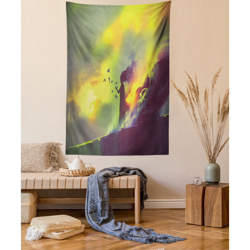 House in Flames Magic Tapestry