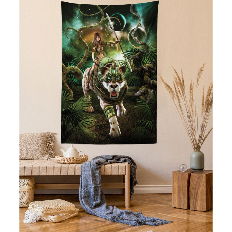 Fantasy Tiger Galaxy Tapestry