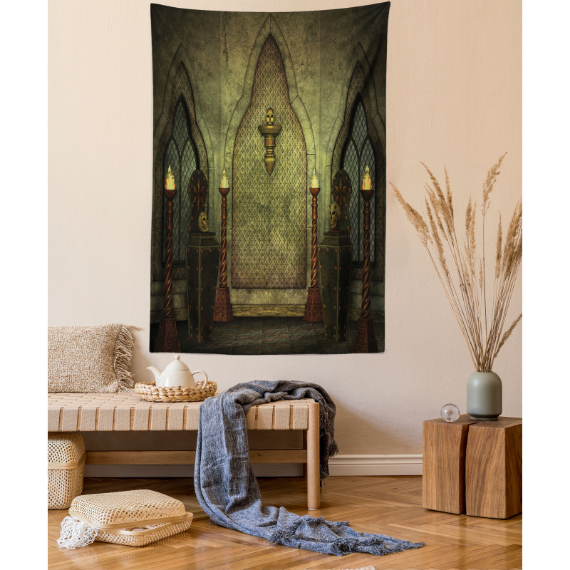 Fantasy Spooky Skull Tapestry