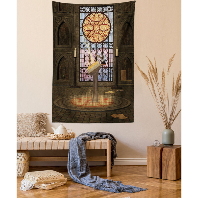 Pentagram Magic Candles Tapestry