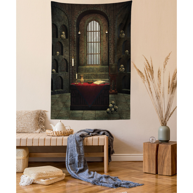 Mystical Room Skulls Tapestry