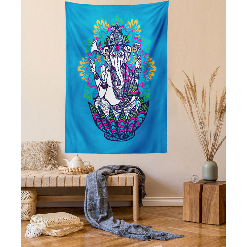 Elephant Mandala Pattern Tapestry