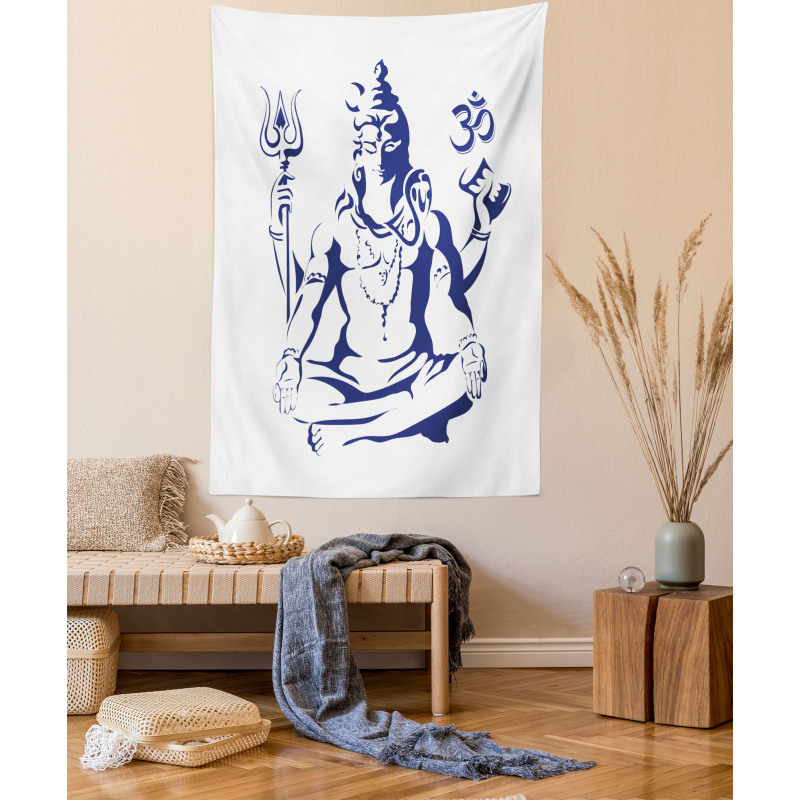 Sacred Ritual Lotus Pose Tapestry