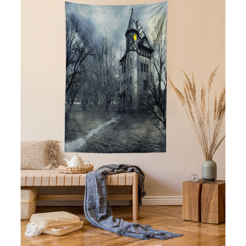 Gothic Haunted House Tapestry