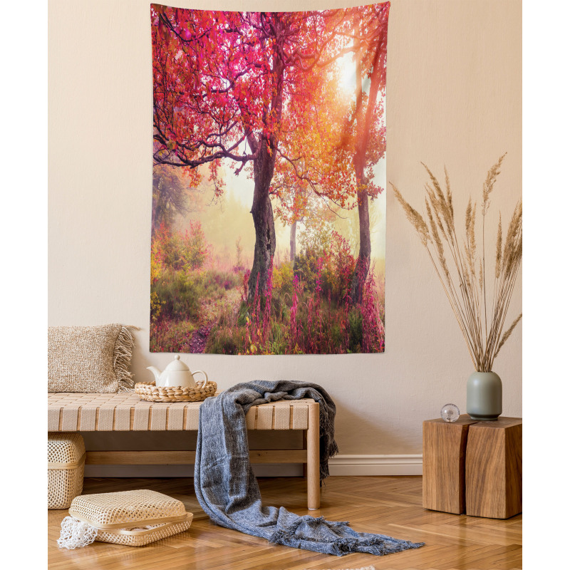 Flowers in Park Fall Tapestry