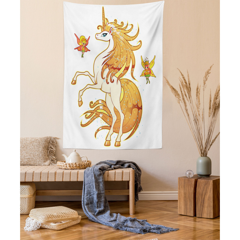 Unicorn and Fairy Art Tapestry