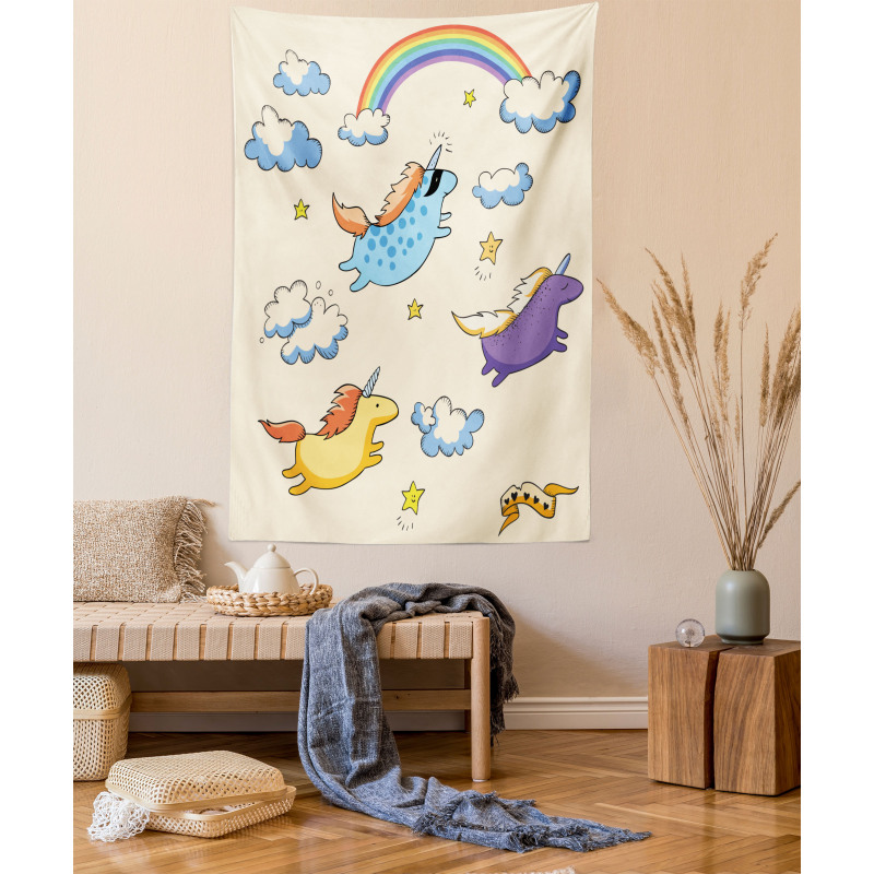 Pastel Flying Pony Art Tapestry