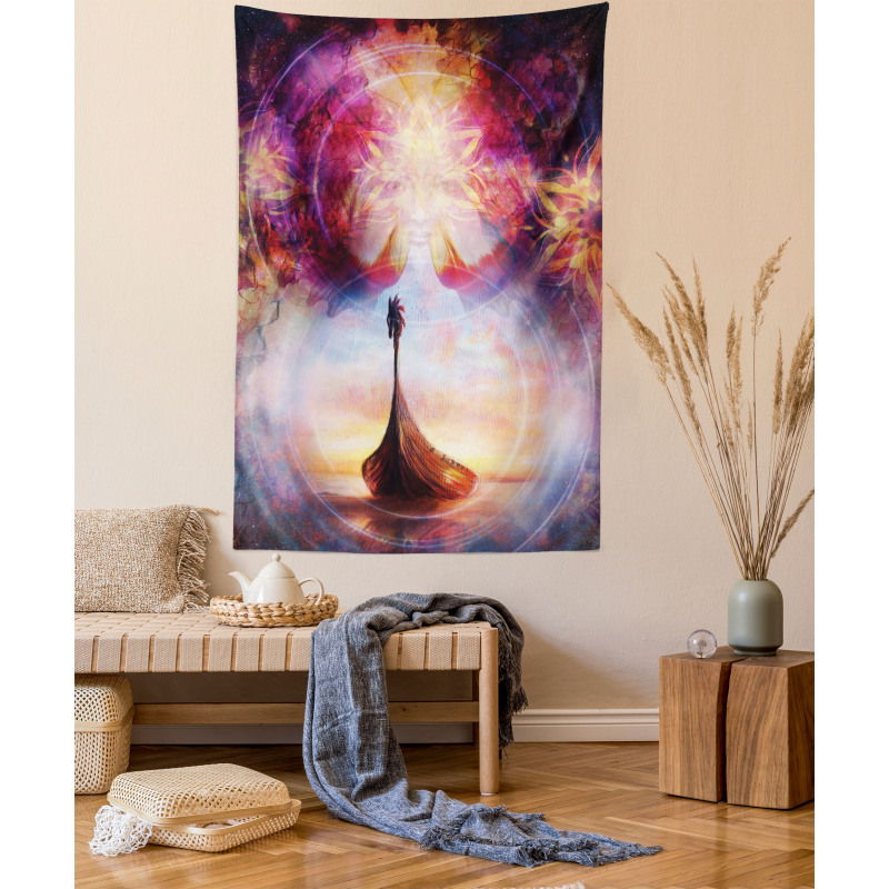 Dragon Head Boat Violet Tapestry