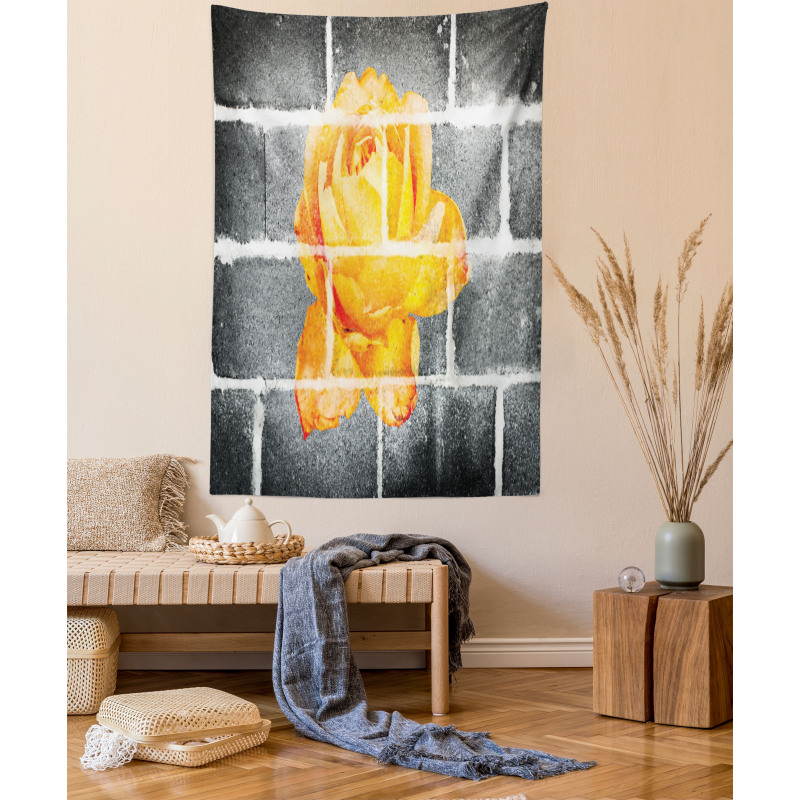 Warm Rose Brick Wall Tapestry