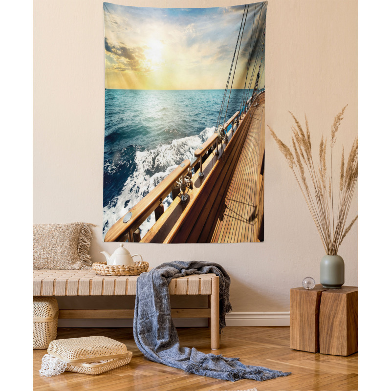 Sailboat Sunset Sea Tapestry