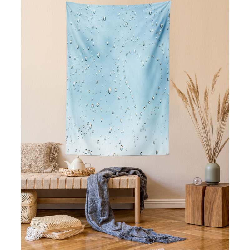 Heart from Droplets Rain Tapestry