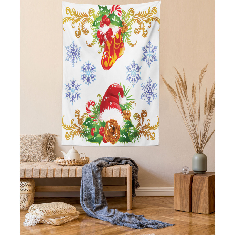 Stocking Santa Hat Tapestry