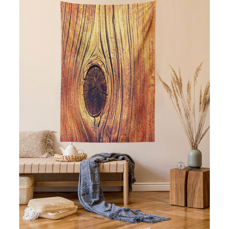 Aged Wooden Texture Tapestry