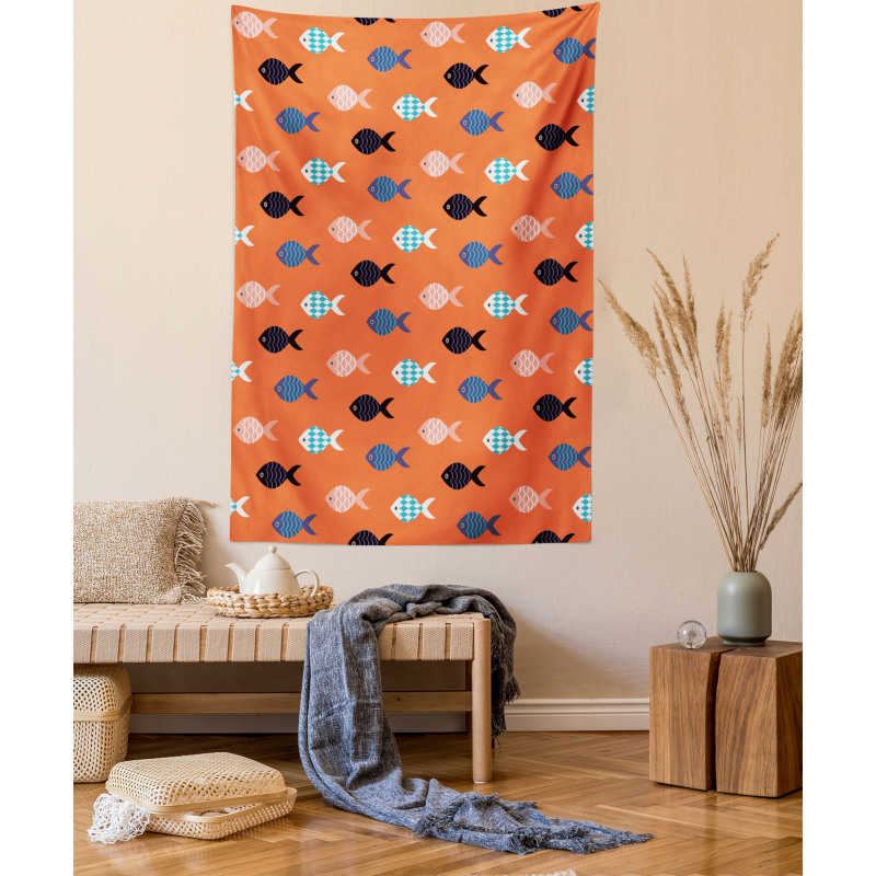 Colorful Fish Shoal Tapestry