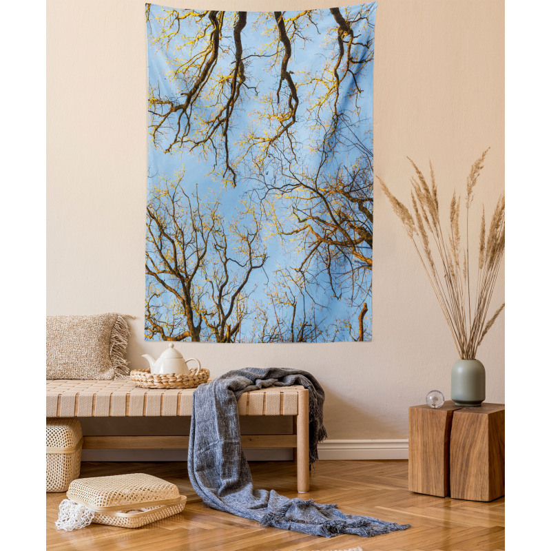 Vibrant Sky with Trees Tapestry