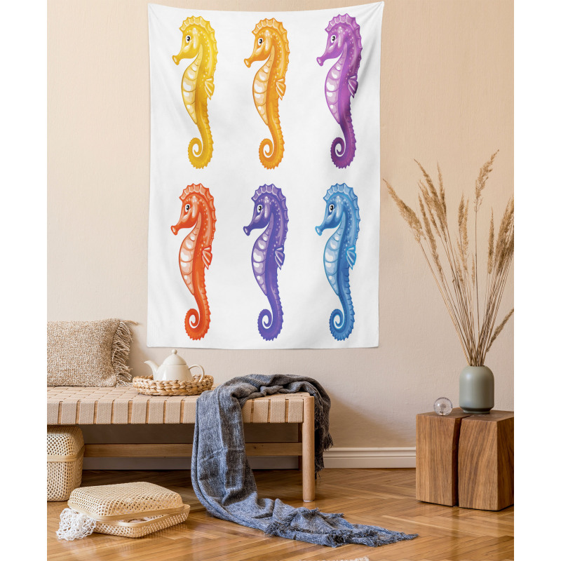 Happy Baby Seahorses Art Tapestry