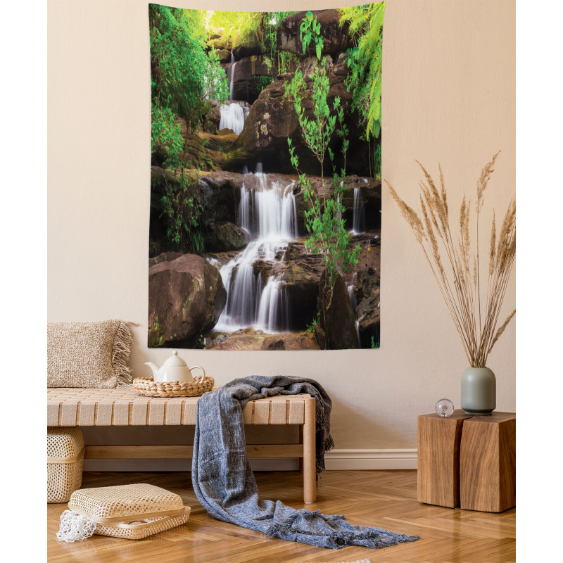 Rock Stair in Waterfall Tapestry