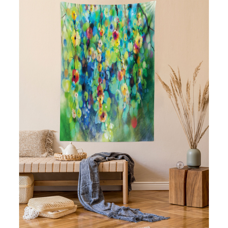 Colorful Flower on Tree Tapestry