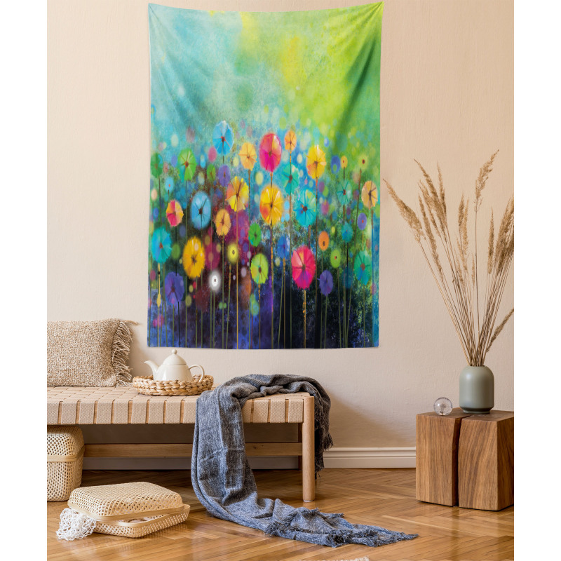 Colorful Dandelions Tapestry