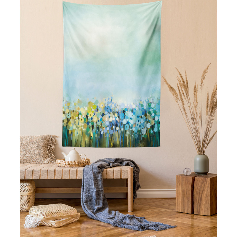 Aqua Painting Effect Tapestry