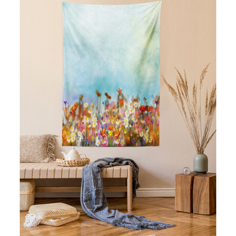 Flower Field Watercolor Tapestry