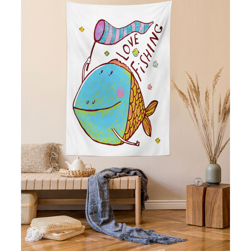 Funny Cartoon Illustration Tapestry