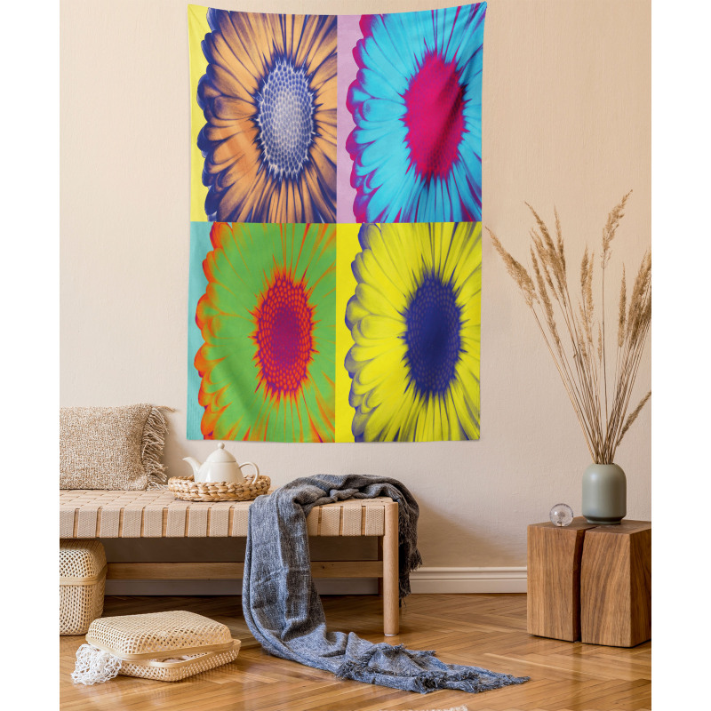 Daisy Flower Collage Tapestry