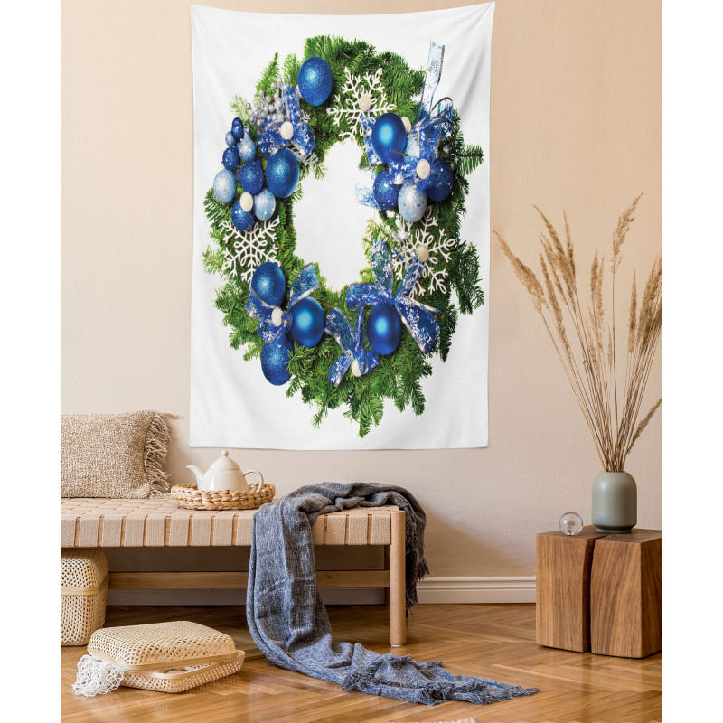 Snowflakes Wreath Ornate Tapestry