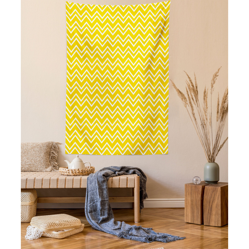 Chevron Pattern Yellow Tapestry