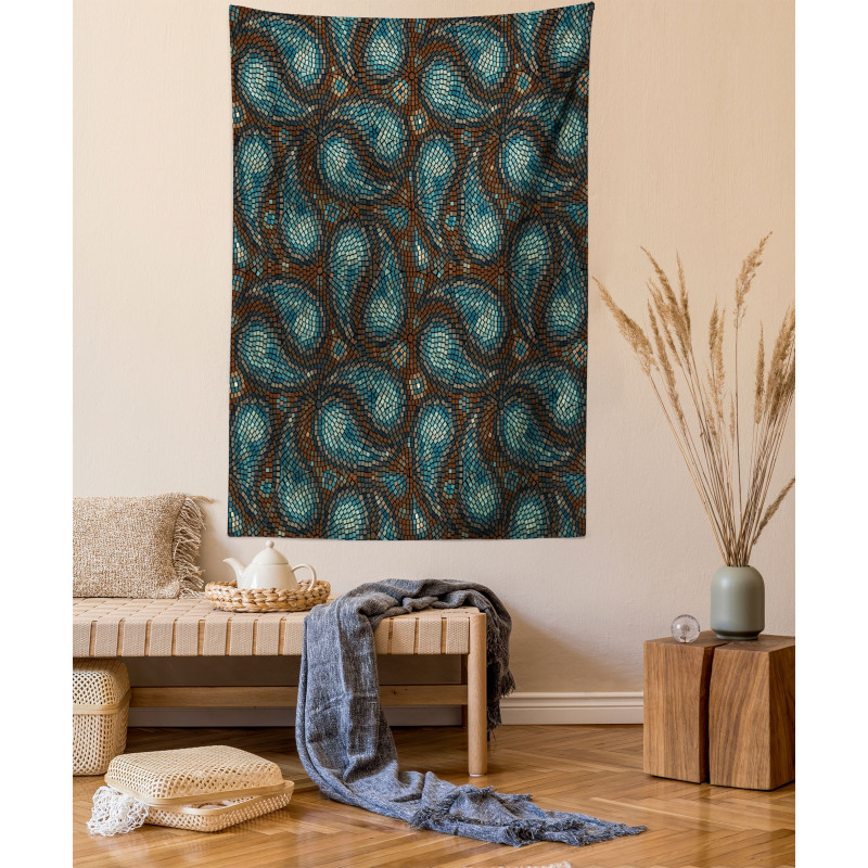 Modern Teardrop Shapes Tapestry