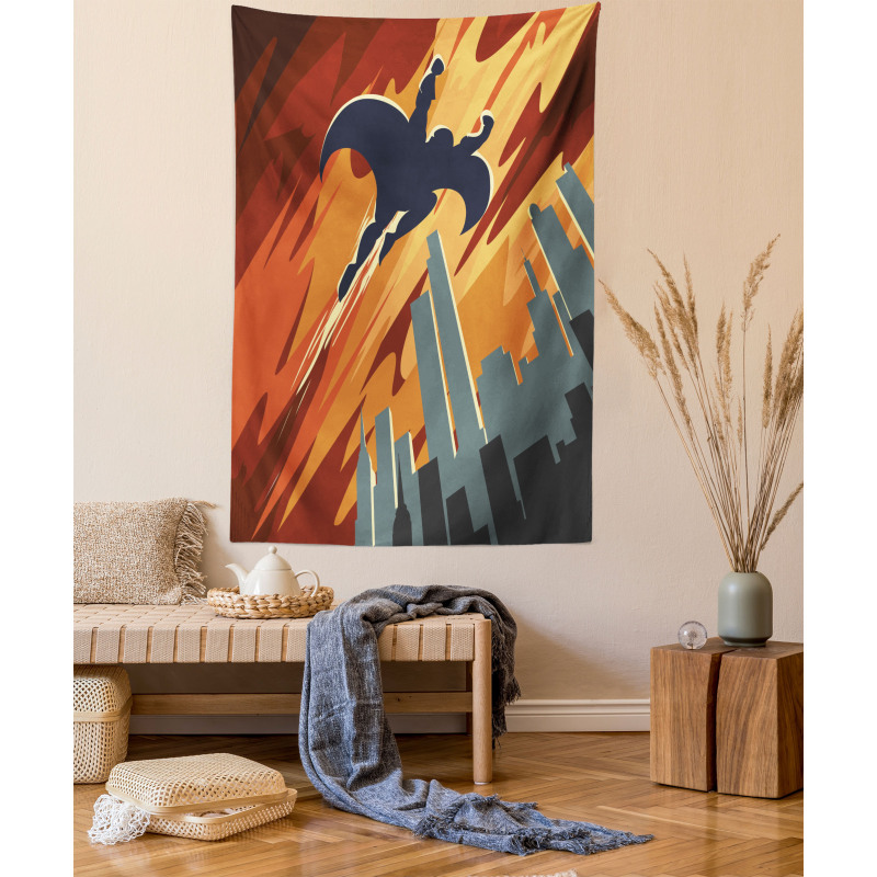 Flying Superhero Tapestry