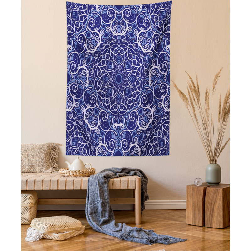 Bohemian Floral Circle Tapestry