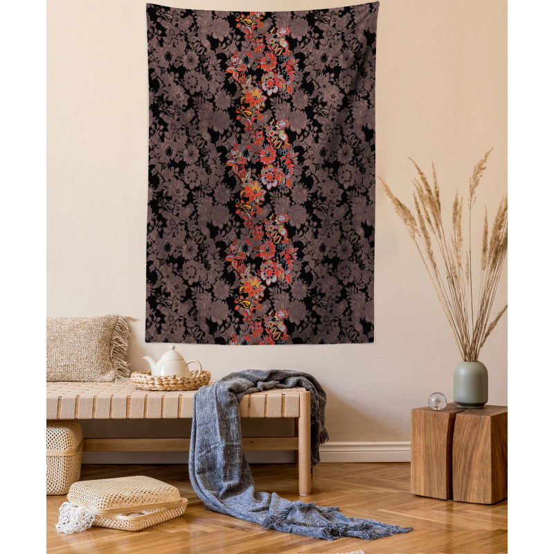 Japanese Vivid Florals Tapestry