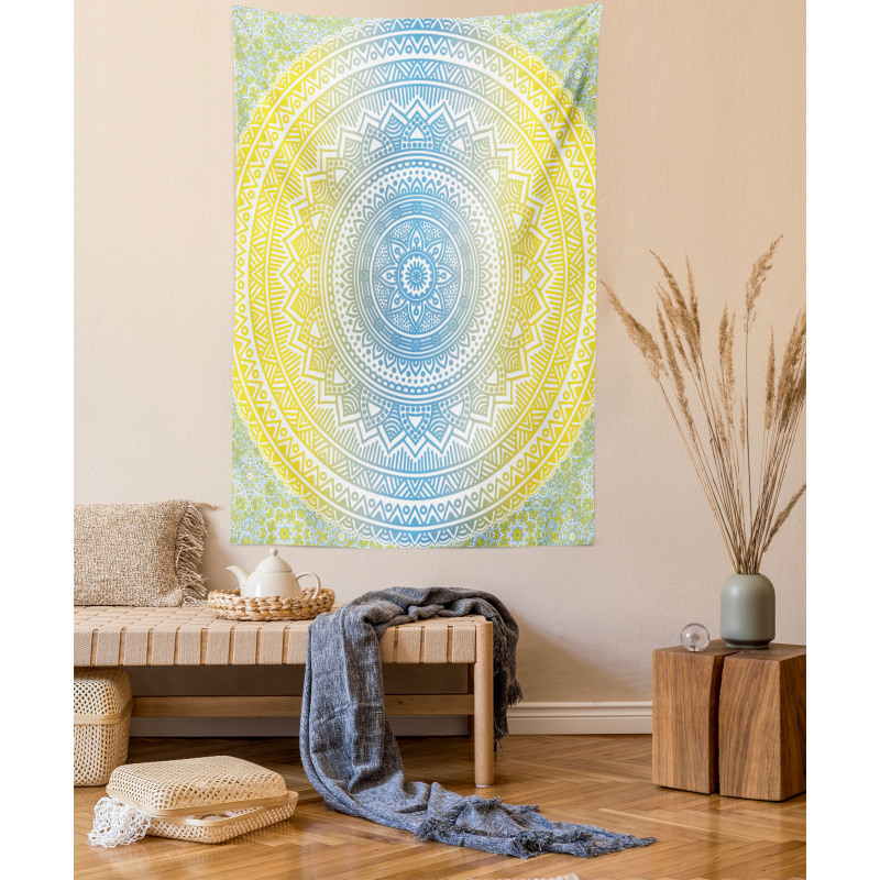 Blue Ombre Mandala Tapestry